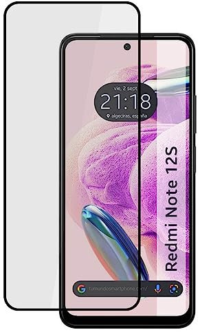 Tumundosmartphone Protector Cristal Templado Completo 5D Full Glue Negro para Xiaomi Redmi Note 12S Vidrio