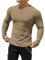 Muhshoiy Men's Cotton Muscle Henley Shirts Slim Fit Long Sleeve T-Shirt Stretchy Casual Stylish Ribbed Tee Brown L