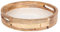 levandeo Tablett 35cm Rund Mango Holz Creme Perlmutt Emaille Ablage Serviertablett Deko Servierplatte Tischdeko Dekoration