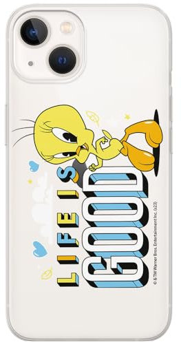 ERT GROUP Handyhülle für iPhone 13 Original und offiziell Lizenziertes Looney Tunes Muster Tweety 016 optimal an die Form des Handy angepasst, teilweise transparent