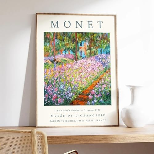 SDVIB Monet-Ausstellung, Claude Monet, Gartenlandschaft, Museum, abstrakte Vintage-Poster und Drucke, Wandbilder, Wohnzimmerdekoration, 70 x 90 cm, rahmenlos