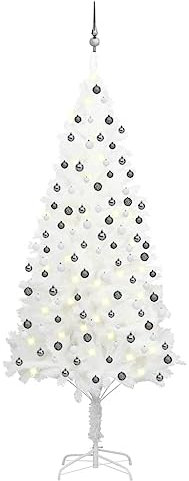 Weihnachtsbaum.künstlicher Weihnachtsbaum.choinka NA pniu.Künstlicher Weihnachtsbaum mit LEDs & Kugeln Weiß 210 cmchristmas Trees.Weihnachtsbaum künstlich.Christmas Tree.