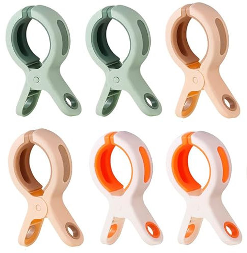 Große Klammern,6 Stücke Große Badetuch Klammern, Starke Towel Clips Winddicht Handtuchklammern Grosse Wäscheklammern Strandtuch Klammern Kunststoff Strandtuch Clips für Strand Pool Tägliche Wäsche
