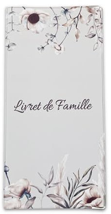Nemau - Étui Livret de Famille - Protège-Livret Officiel - Housse en Gomme Expansée - Format Mairie - Fabriqué en France - Souple, Imperméable, Élégant - Modèle Fleurs Bohèmes