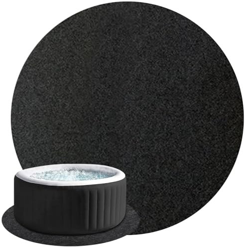 Hperu Whirlpool-Pad, Whirlpool-Matte, rund, 3 m, rund, waschbar, unter der Poolmatte, aufblasbare Whirlpool-Matte, tragbare Spa-Pool-Bodenschutzmatte, runde Form