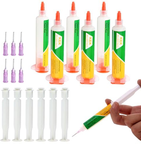 BYZESTY No-Clean Flussmittel Löten, 6 Stück Lötpaste Flussmittel, Flussmittel Bleifreies Lötpaste, Solder Paste Flux, Lötflussmittel, Soldering Flux, Lötpaste SMD für BGA/PGA/CPU Lötzinn (10mL)