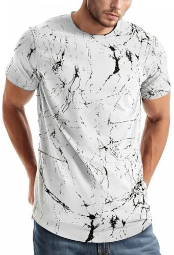 comefohome Mens T-Shirts Graphic Fashion Tshirt UK Casual Short Sleeve Tee Tops Hipster Hip Hop T Shirts Cool Shirt White Y03 L
