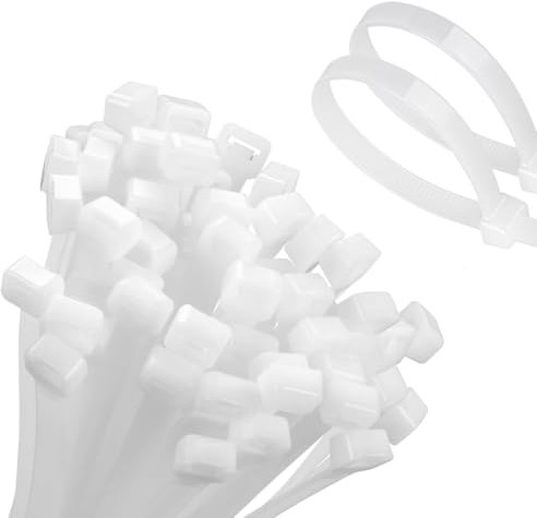 Aroono Industrial Multi-Purpose UV Resistant White Cable Ties, 16 Inch, 500 Pack.