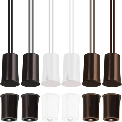 JYUDAUFU 6-teiliges Set mit magnetischem Reed-Schalter, normalerweise geschlossen NC, versteckter Tür-/Fenster-Kontaktsensor, zum Ersetzen des Zugangskontroll-Alarmsystems (2 Schwarz, 2 Weiß, 2 Braun)