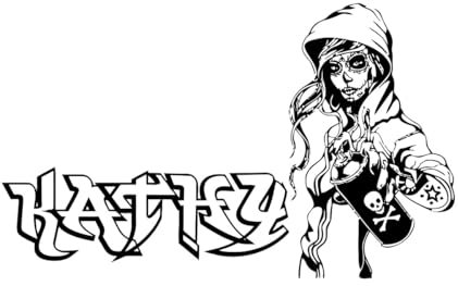 Benutzerdefinierte Name Graffiti Schädel Mädchen Tattoo Wand Aufkleber Kinderzimmer Kinder Zimmer Candy Sugar Rockabilly Mexikanischer Tag der Toten-XL-74x123cm-Black