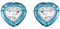 Swarovski Dulcis Ohrclips, Herzschliff, Pavé, Herz, Blau, Rhodiniert