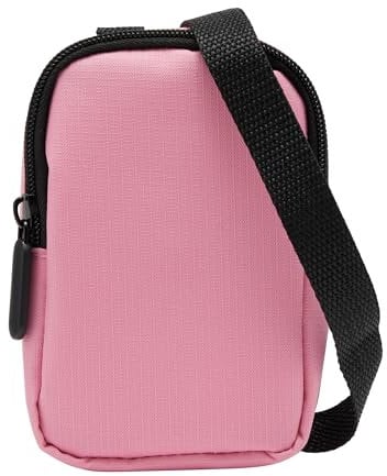 Zink Soft Camera Case Small Instant Print Camera & Printer Bag w/Photo Paper Pocket, Zipper Closure & Crossbody Shoulder Strap (Pink) for Kodak, Lifeprint, Polaroid, HP, Canon, Fujifilm