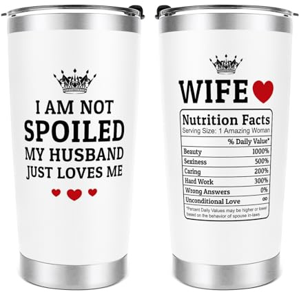 Apjielop Wife Birthday Gifts, Insulated Tumbler 20oz Gifts for Wife | Wedding Anniversary Tumbler Gift for Wife, Present from Husband Christmas New Year Valentines Day