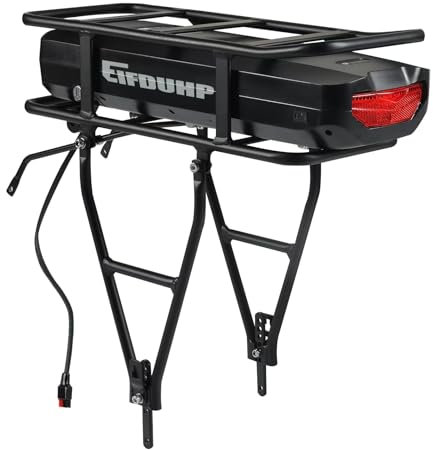 Ebike Battery 48V 17.5AH Lithium Battery Pack for 1000W 750W 500W 350W Motor, Rear Rack Electric Bike Battery with Rack, Charger, 30A BMS (48V 17.5AH)