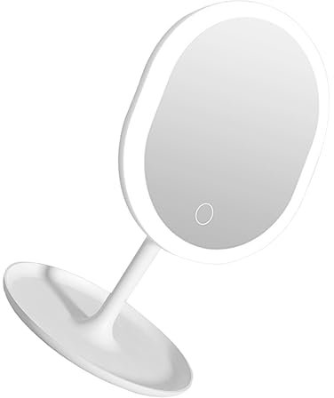 EUTYRG 1 Espejo de tocador con luz LED, Espejo cosmético para Ducha, Espejo de Afeitar, Espejo de tocador cosmético, Escritorio portátil Mi