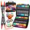Sonlaryin Rotuladores Acrilicos 60 Colores 60 Piezas, Rotuladore de Pintura Acrílica Doble Punta con Fina y Pincel, Rotuladores para Roca, Cristal, Cerámica, Plastico, Tela, Metal