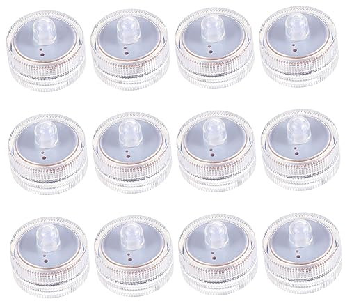 OSALADI 12st Geführtes Tauchlicht Außenleuchten Batteriebetrieben Fackel Batterie Außenleuchten Led-teelichter Brunnen Teelichter Mit Batterie Kleines Led-licht Tauchfähig Wasser Abs