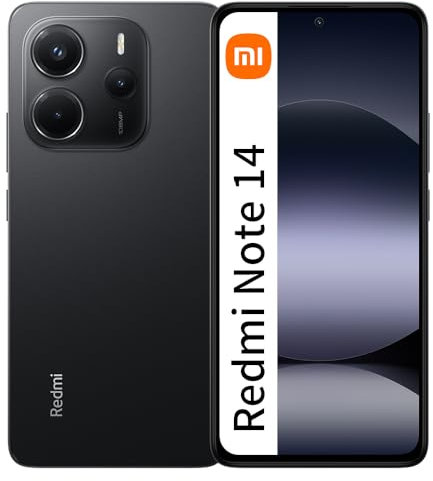 XIAOMI Redmi Note 14 EU 8GB + 256GB Global Edition Smartphone 6.67 pollici AMOLED 120HZ 108MP 5500MAH Ricarica Veloce Nero (con caricabatterie)