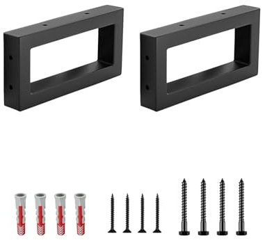 10 cm Hohe Waschtischhalterung, Wandkonsole Schwarz, Rechteckig Waschtisch-Halterung stabil, Wand-Montag Aufsatz-Waschbecken Halterung für Waschbecken & Wand-Regal