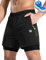 Nepest Mountainbike Hose Herren Kurz MTB Shorts Gel Bike Shorts Herren Tasche Radlerhose Fahrradhose Schwarz/Grün,L