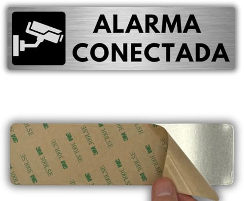 LEIASA | Señal Adhesiva Zona Videovigilada - 5 x 18 cm - Grosor 0.8 mm - Rótulo Cámaras de Seguridad - Señal Area Vigilada - Signo Alarma Conectada - Signo Zona Vigilada 2