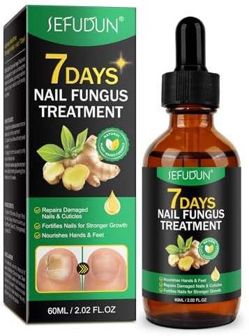 Fungal Nail Treatment, Ginger Nail Fungal Treatment For Finger & Toenail, Multi-Purpose Nail Repair, Nail Solution for Discolored, Damaged Nails and Thick Toenails, 60ml