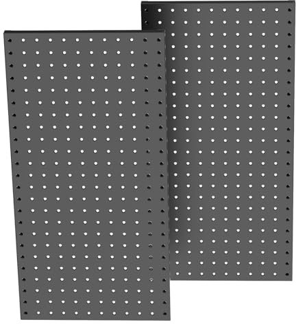 VIVIWI Robuste Metall-Stecktafel, Wandpaneel für Garage, Werkzeug, Lagerregal und Werkstatt, Bastelraum, Werkzeug-Organisation, 2 Stück