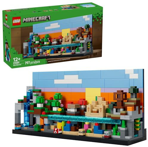 LEGO Minecraft Mini Biomes Building & Pretend Play Toy for Boys & Girls - Video Game Playset & Toy Figures for Preteens, Ages 12 + - W/2 Minifigures & 3 Microfigures - Gift Idea for Birthdays - 21589