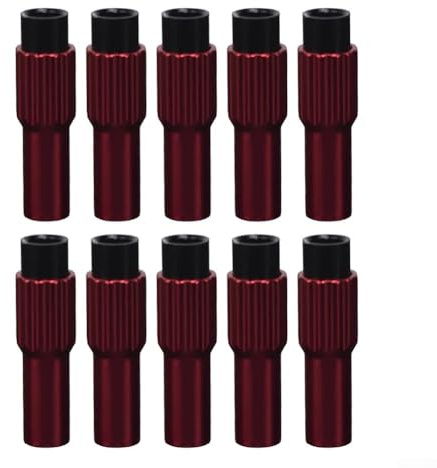 Yhenlovtt 10PCS Bike Shifter Cable Adjuster Screws CNC Aluminum Alloy Gear Shift Cable Regulators for Front and Rear Derailleur, Black/Grey/Blue/Red(Red)