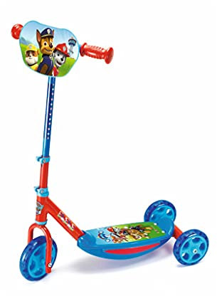 Smoby - Paw Patrol Roller - 3 Rädriger Scooter, höhenverstellbaren Lenker, stabiler Metallrahmen, einfachen Transport, für Kinder ab 3 Jahren