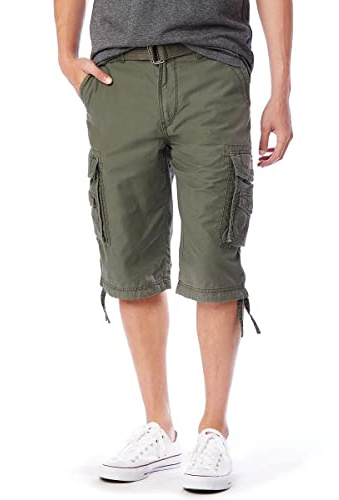 UNIONBAY Herren Cordova Belted Cargo Short Messenger Cargohose, Military, 50
