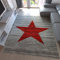 Kurzflor Teppich Wohnzimmer Stern Muster Meliert Rot Schwarz Beige Grau, Farbe:Rot, Maße:120x170 cm