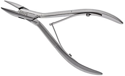 Fußnagelzange für Diabetiker-Nagelzange/Eckenzange für Diabetiker-Fußpflegeinstrument- Eckenzange abgerundet-Glattgriff- (11,5 cm)