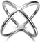 JewelryWe Schmuck Damen-Ring, Edelstahl Kreuz Infinity Unendlichkeit Zeichen Symbol Ring Verlobungsringe Trauringe Eheringe, Silber, Größe 562