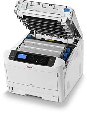 OKI C824dn - Printer - colour - Duplex - LED - A3-1200 x 600 dpi - up to 26 ppm (mono) / up to 26 ppm (colour) - capacity: 400 sheets - USB 2.0, Gigabit LAN, NFC, USB 2.0 host