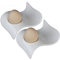 TAMUME Wave-Style White Porcelain Egg Cup Set of 2 Egg Holders, Ceramic Egg Stand Breakfast Set of 2 (Wave 2)