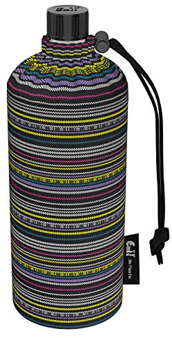 Emil Trinkflasche aus Glas für Mädchen & Jungen isolierte Glasflasche für Schule, Freizeit, Sport: Kinder & Eltern BIO Neon 0,6l