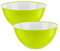 Homeshopa Lot de 2 grands saladiers en plastique incassables et légers réutilisables, passent au micro-ondes, lave-vaisselle et congélateur, sans BPA, 25 cm (vert et vert)