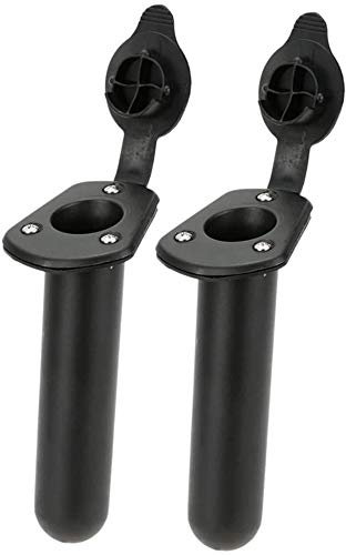 2 Pcs Kajak Angelrutenhalter,Rutenständer mit Deckel und montieren Schrauben,Angeln Ruten Halter Kajakdeck Unterputz-Angelrutenhalter,Mit Kappenabdeckung Angelgerät Zubehör für den Deckseinbau