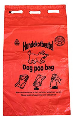 Hundekotbeutel ROT - ÖKO - rot bedruckt schwarz - abreissbar - 20 x 32 cm - verschiedene Mengen (3000)