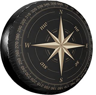 Housse de roue de secours pour voiture, motif boussole imprimé, housse de protection universelle imperméable pour SUV, RV, remorque, accessoires de roue de voiture (70-75 cm)