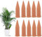 Paquete de 10 dispositivos de riego de plantas, botella de vino de terracota Tcamp con picos de riego automático para vacaciones, estacas de riego automático para plantas de interior y exterior