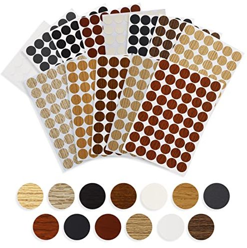 756 Cache-vis en PVC – 14 styles, imperméables, autocollants texturés en bois pour armoires murales et vis de bureau