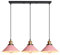 iDEGU 3-flammig Pendelleuchte, Retro Hängelampe Industrie Design Hängeleuchte 22CM Lampenschirm Vintage Lampe E27 Kronleuchter für Küche Esszimmer Café Bar Restaurant (Rosa)