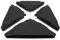 VONROC Bases para sombrillas - Rellenables - Triangulares - Para un peso total de ±80 kg - Adecuadas para sombrillas de base cruzada 50x50 - juego de 4