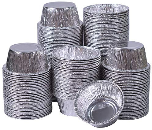 Goalfly Large Aluminum Muffin Cases (9 cm), 150 Pcs Disposable Aluminum Foil Trays Muffin Cases, 130ml Egg Tart Mold Suitable for Cupcake, Egg Tart, Creme Brulee, Souffle
