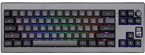 EPOMAKER Shadow-X Gasket Mechanische Tastatur mit Kabel/Bluetooth/kabellos,mit Bildschirm,Hot Swap,3000mAh,Poron-Schaum,Silikon-Pad für PC/mac (Wisteria Linear Switch)