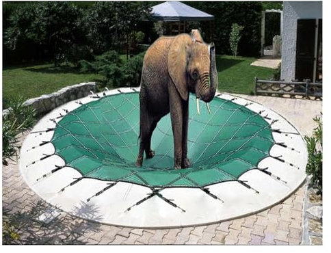 Green Mesh Pool Safety Cover for Round Pool 33ft/30ft/28ft/26ft/24ft/22ft/18ft/15ft/14ft/12ft/10ft/9ft, Winter Swimming Pool Protector Covers with Hardware for Inground Pool/Hot Tub (Color : Green,