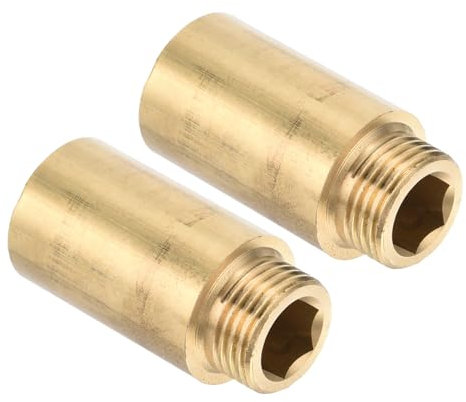 PATIKIL Shower Head Extension Arm, 2 Pack Brass G1/2 Male to Female Thread 51mm Length Pipe Fitting Shower Head Extender