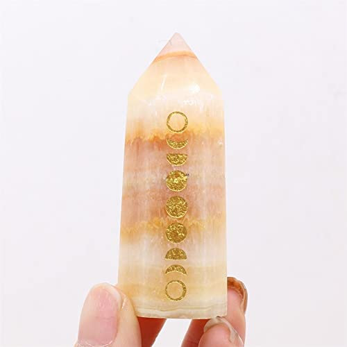 BIANMTSW Pierre Naturelle Cristal Pilier Point Bâton Pierre Précieuse Polie Quartz Tour 1 pc Convient for La Décoration De Meubles Collections de la Maison (Color : Yellow Jade, Size : 60-80mm)